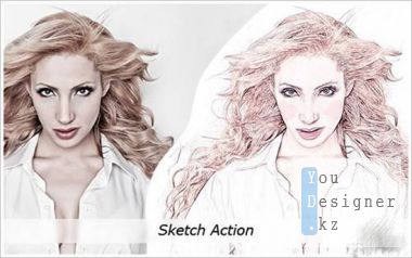Набор макросов для фотошоп - Карандашный рисунок / Cool Sketch action set for photoshop